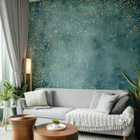 Galactic dust pattern wall mural with peaceful sea blue hues.

