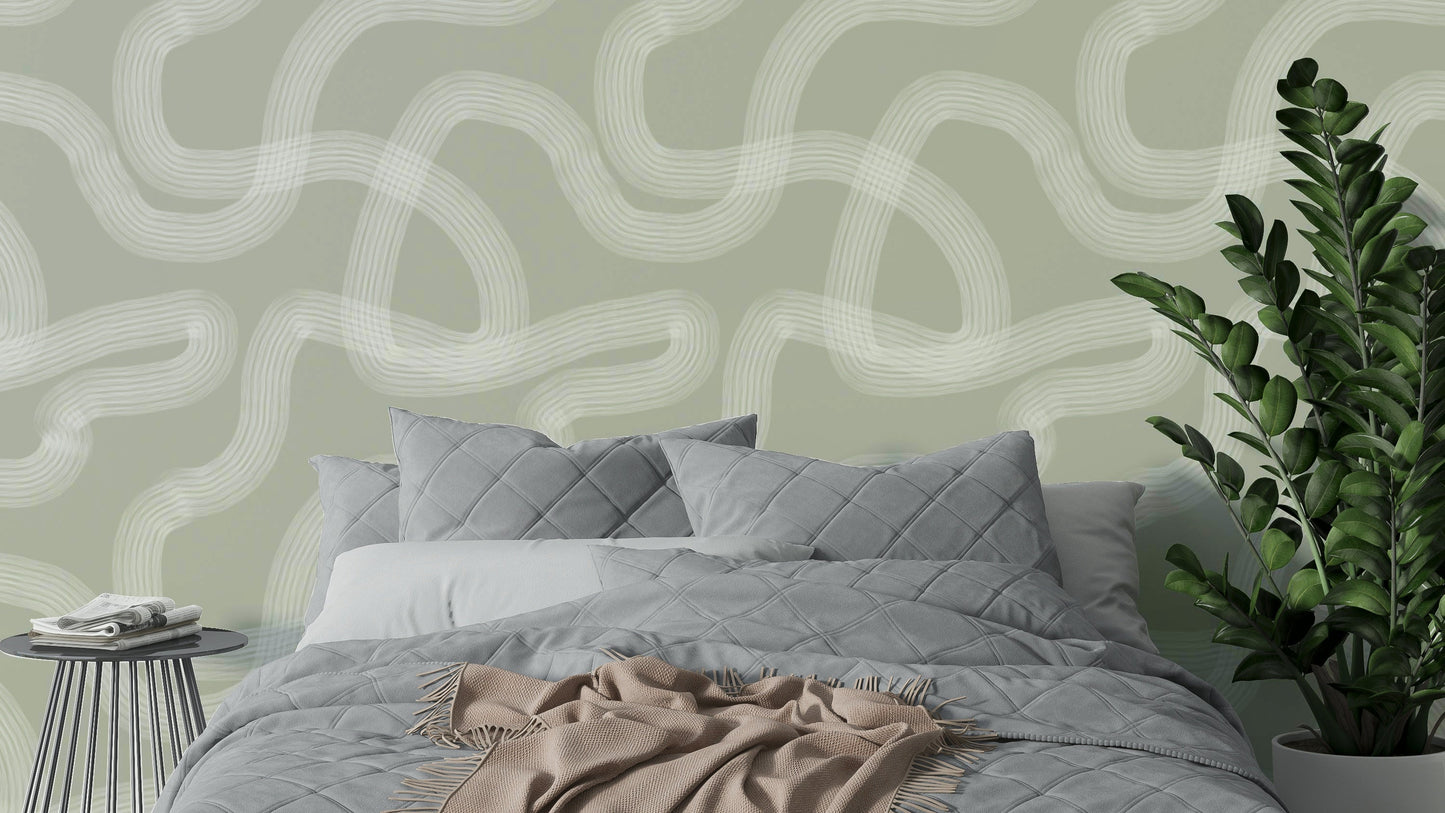 Zen Garden Greish wallpaper in greige tones

