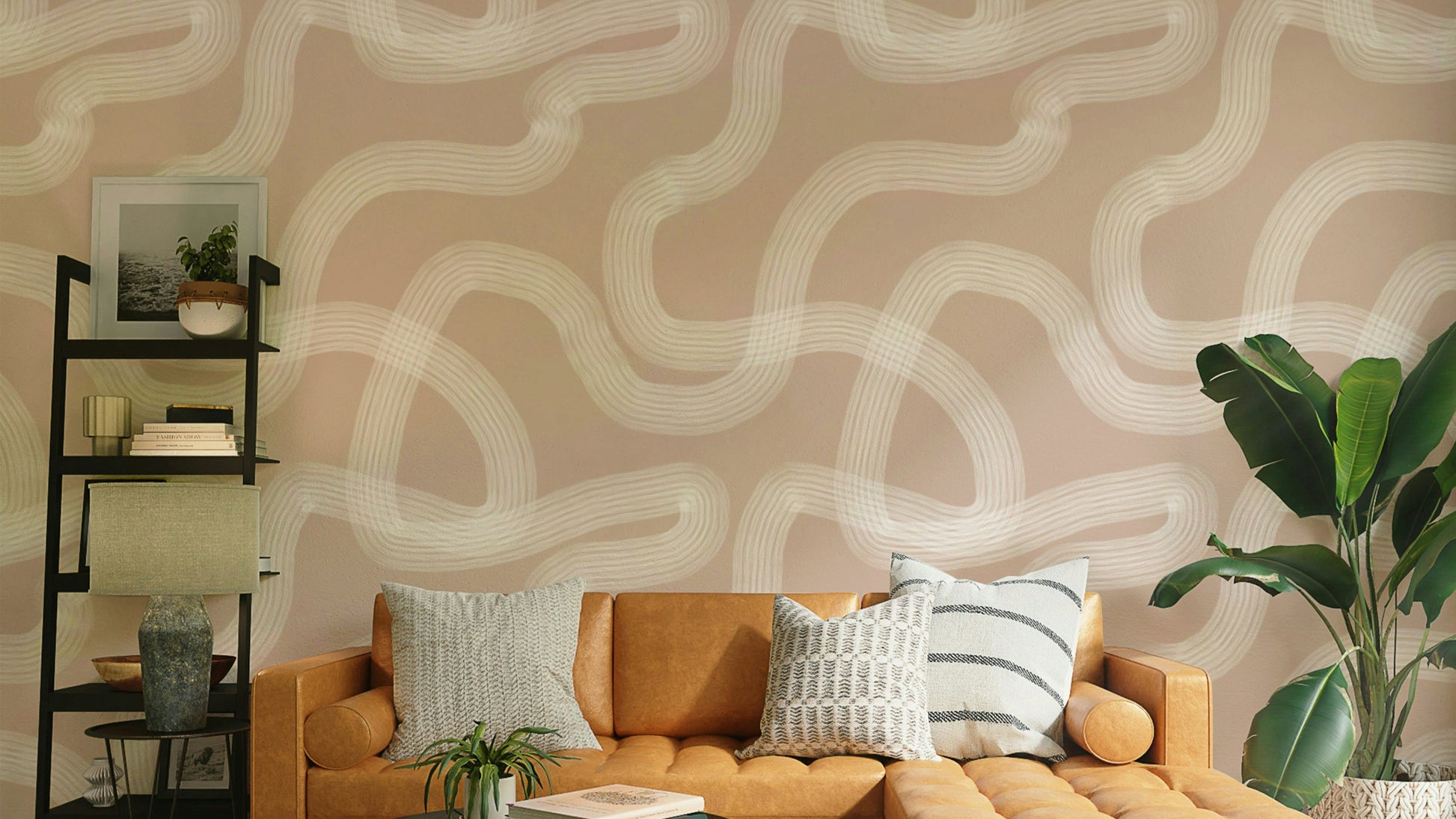 Zen Garden Sand wallpaper with soft raked lines

