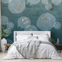 Gentle watercolour jellyfish wall mural for a relaxing atmosphere.


