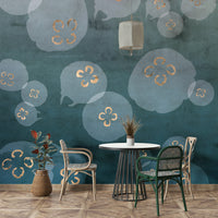 Watercolour Jellyfish - Petrol Wall Mural with soft jellyfish design.

