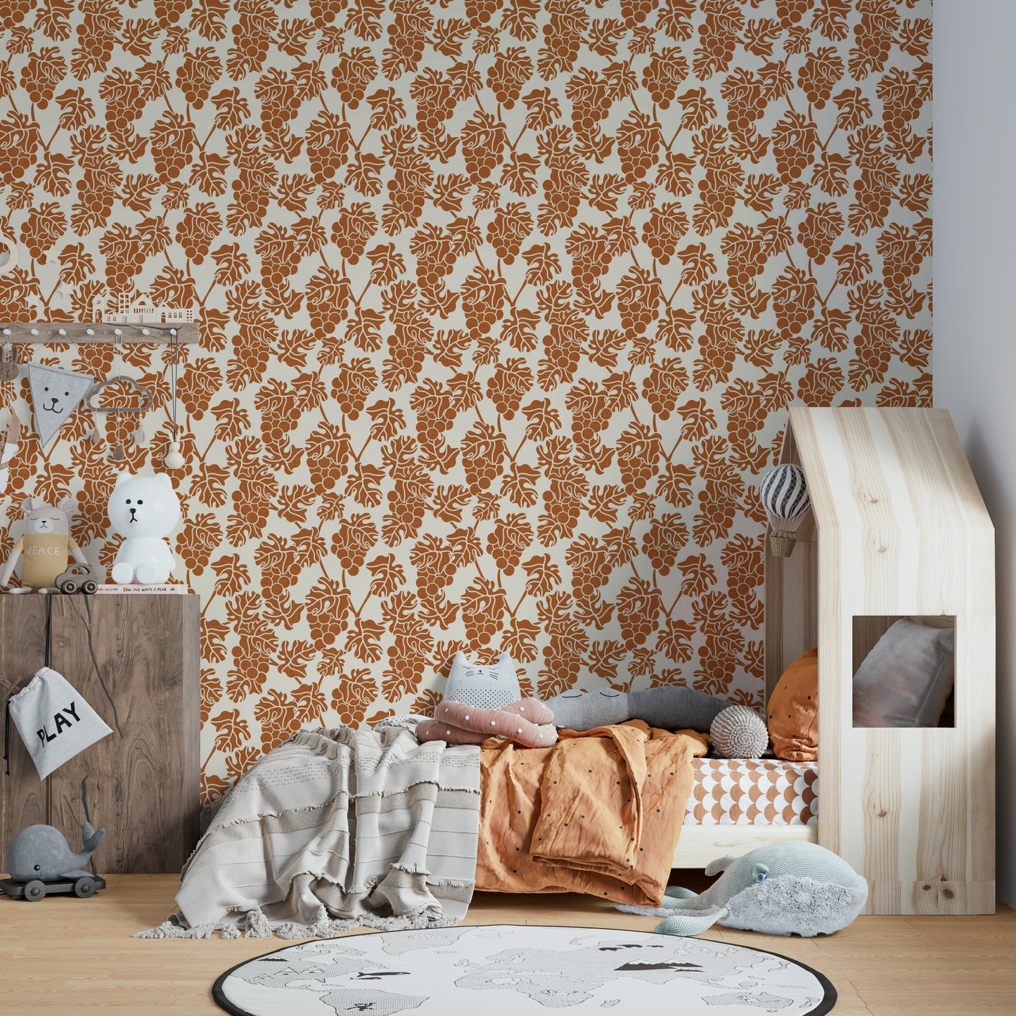 Warm beige wall mural for Mediterranean-inspired homes.

