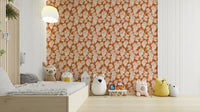 Elegant terracotta vineyard wallpaper for rustic interiors.

