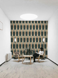 Bold blue geometric wall mural for stylish interiors.

