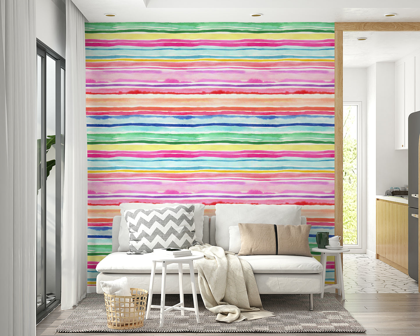 Summer-inspired wallpaper with bright stripes and a refreshing vibe.

