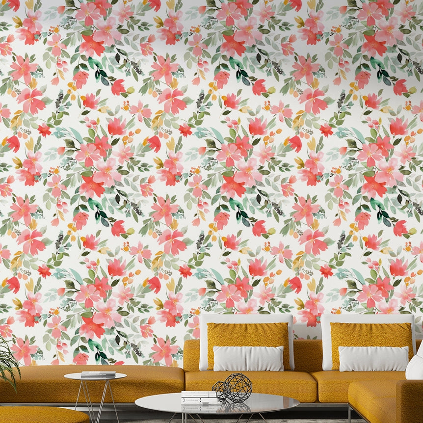 Summer-inspired wallpaper with colorful oleander flowers and fresh greenery.

