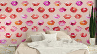 Lipstick kiss design wallpaper with sweet, sassy vibes.

