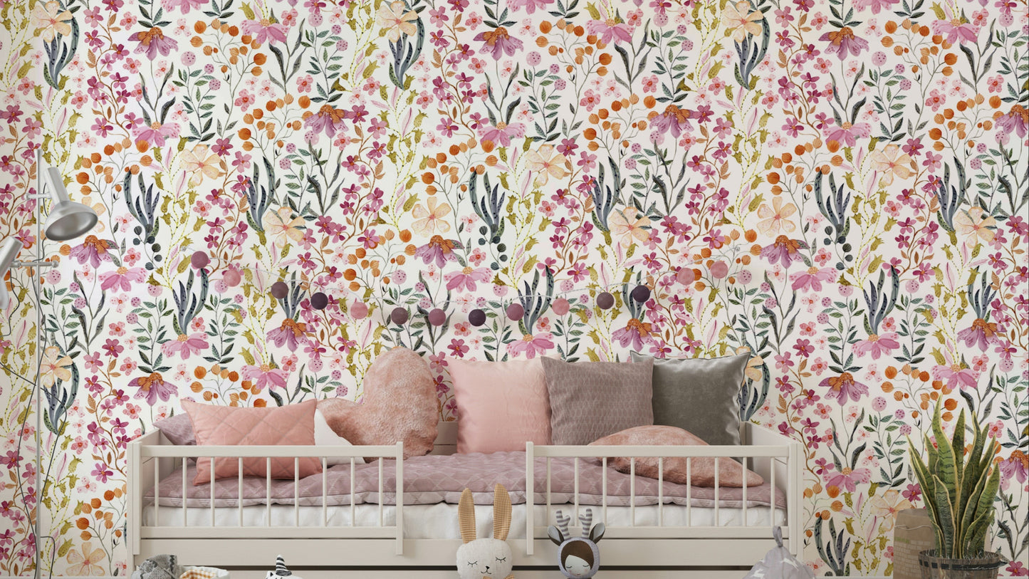 Garden flower wallpaper for creative interiors


