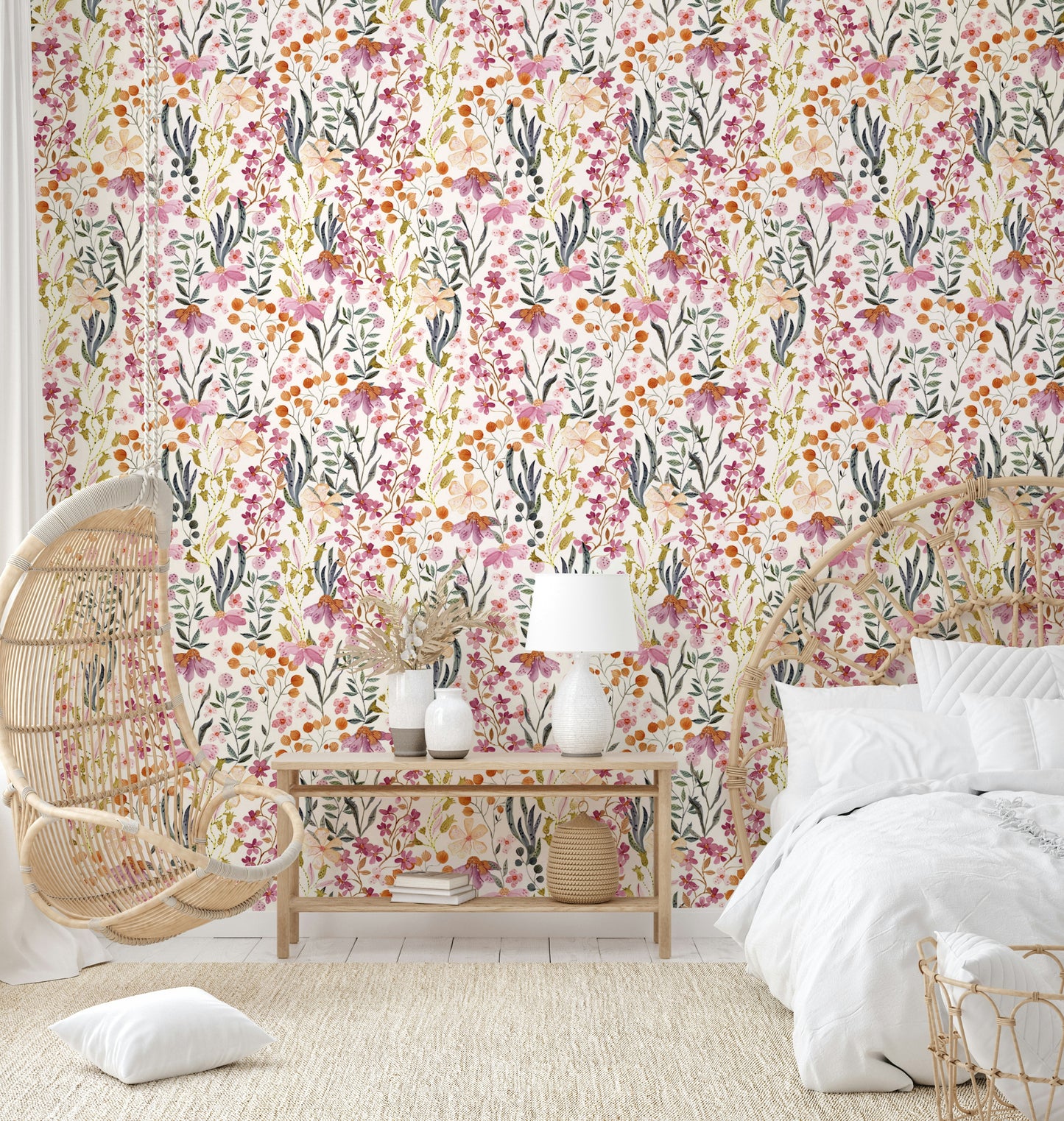 Artistic flower mural wallpaper for walls

