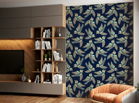 Serene wallpaper with birds soaring across soft mint and beige tones.

