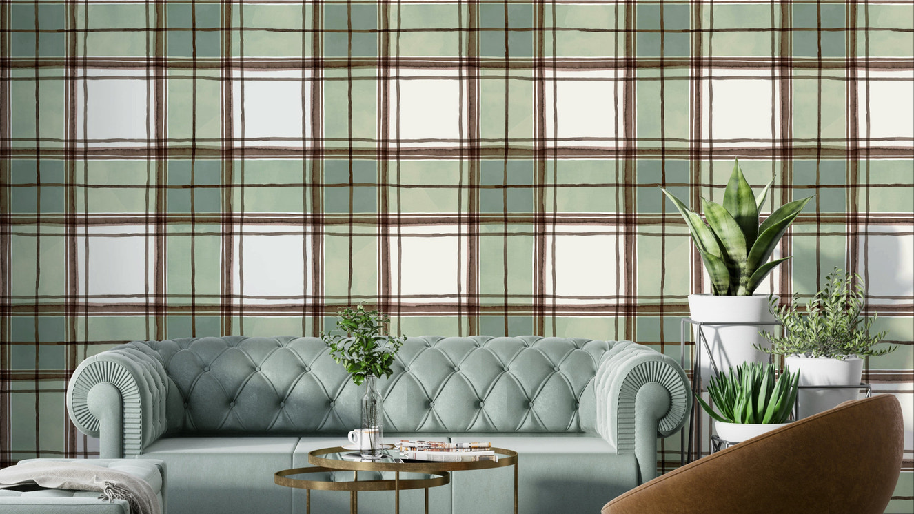 Wallpaper with gentle geometric lines in an artistic watercolor style.

