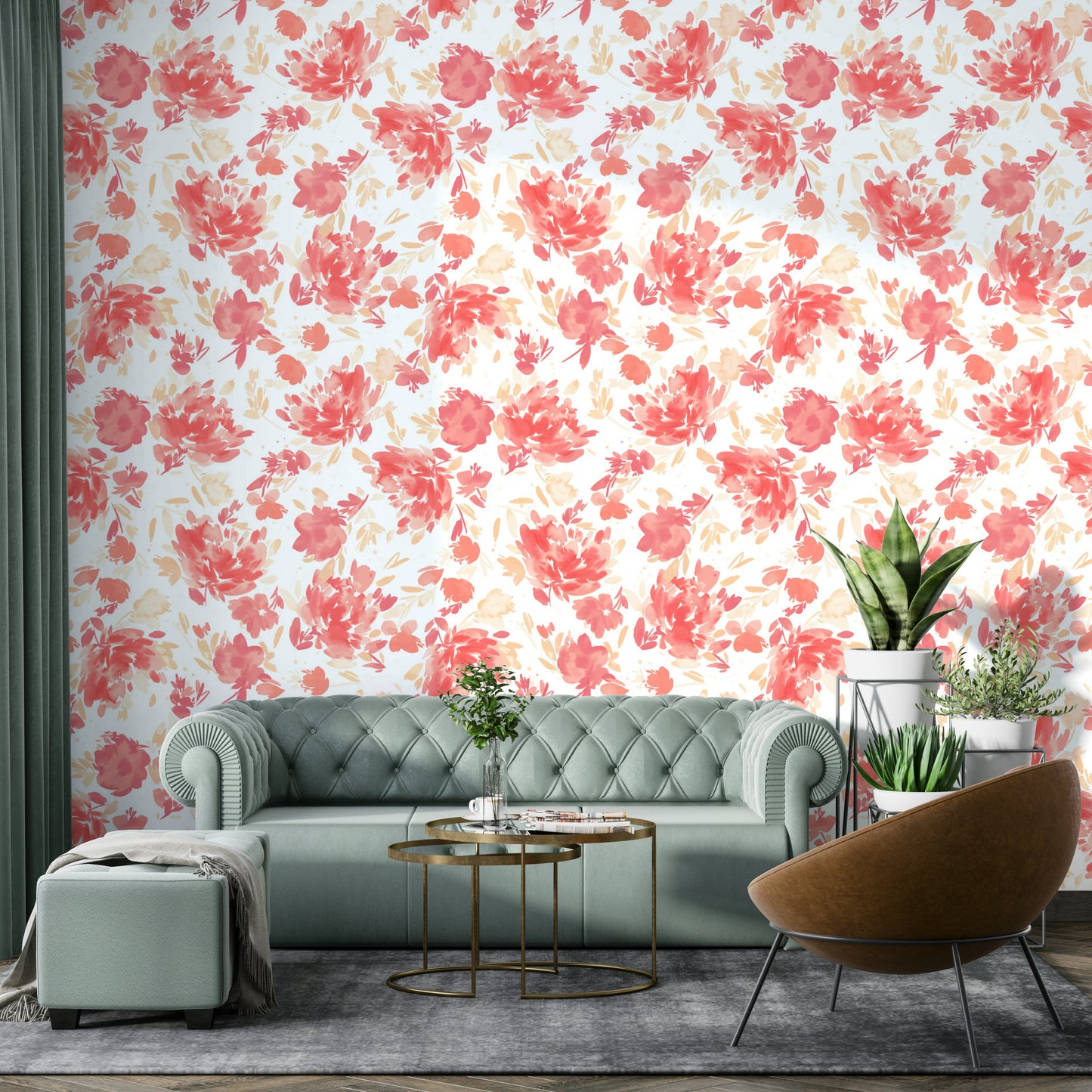 Artistic rose wallpaper in a calm, warm color palette.

