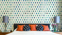Watercolor Dots Palette Blue Wallpaper with soft hand-painted blue dots.

