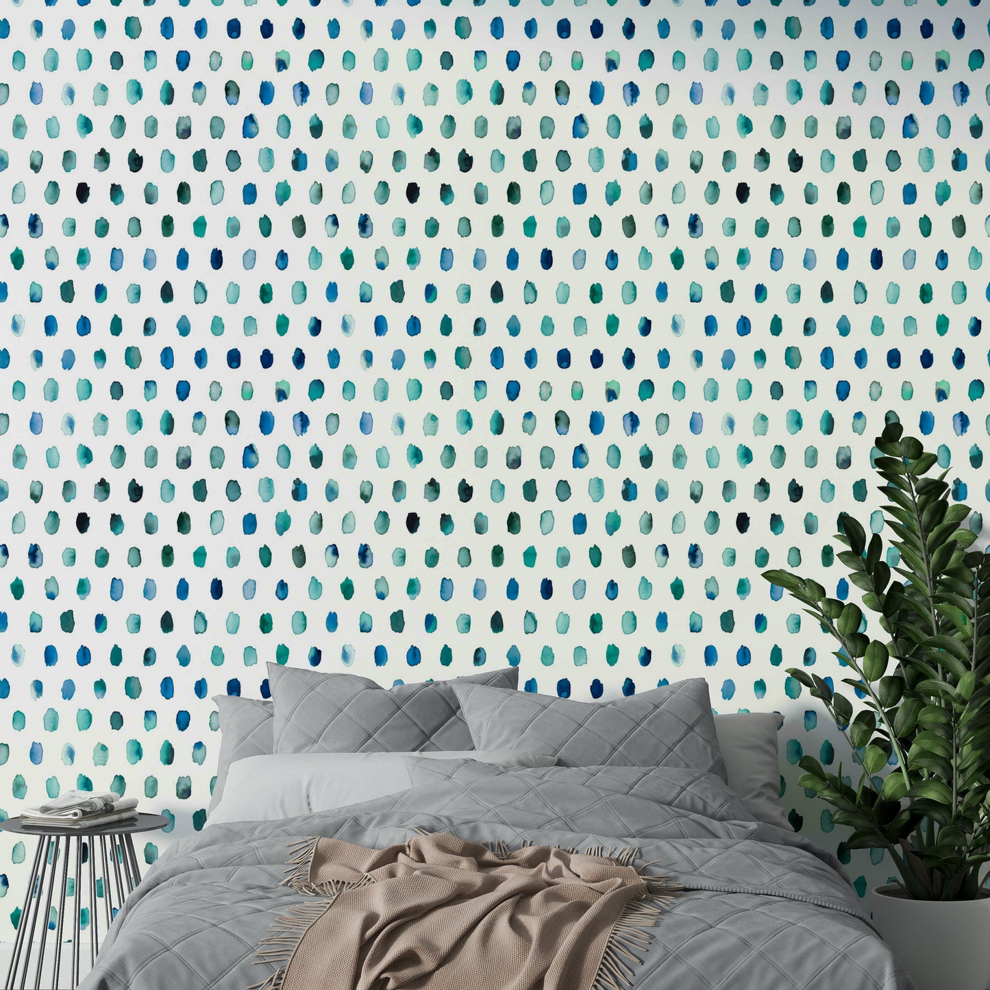 Soft, artistic dot mural ideal for bedrooms and nurseries.

