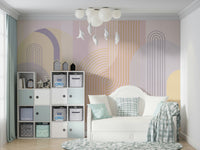 Gentle Arches Wall Mural with soft curves and neutral tones.


