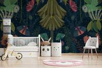 Enchanted Night Garden Wall Mural with moonlit garden design.

