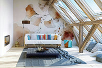 Ginkgo leaf pattern in amber tones, adding natural elegance to any room.

