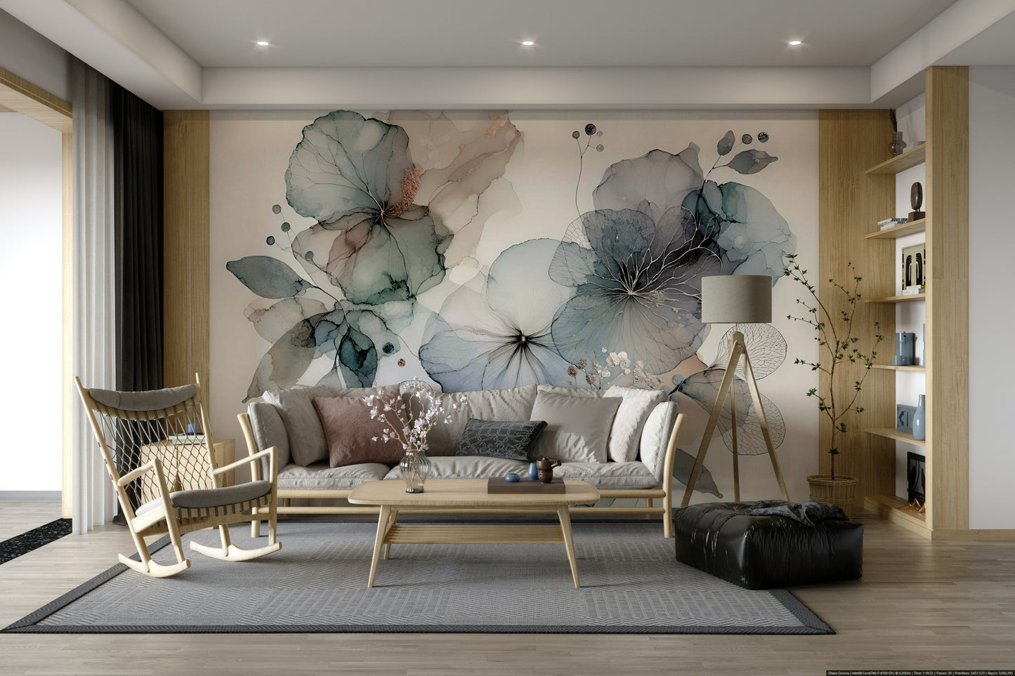 Dreamy Florals Wall Mural