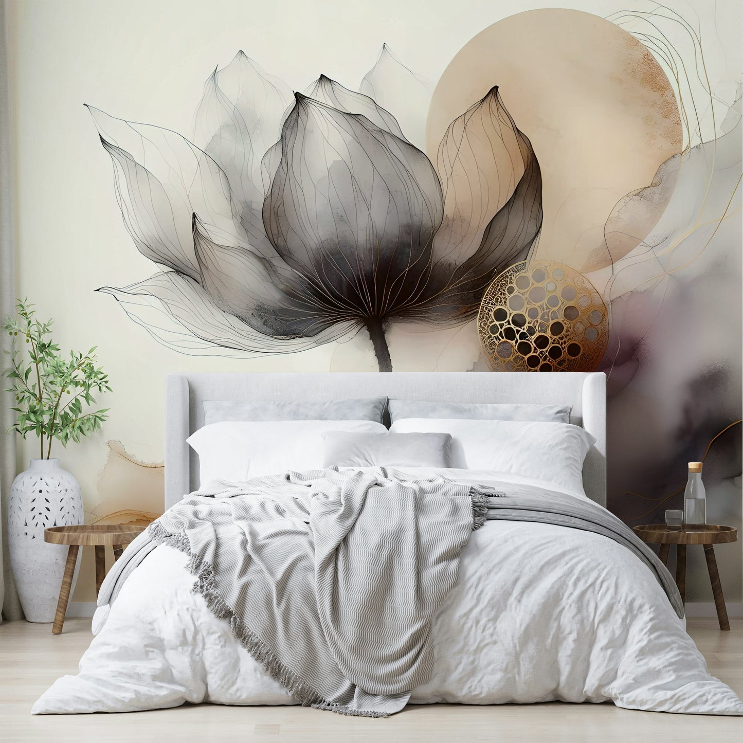 Ink Wash Floral Haze Wall Mural