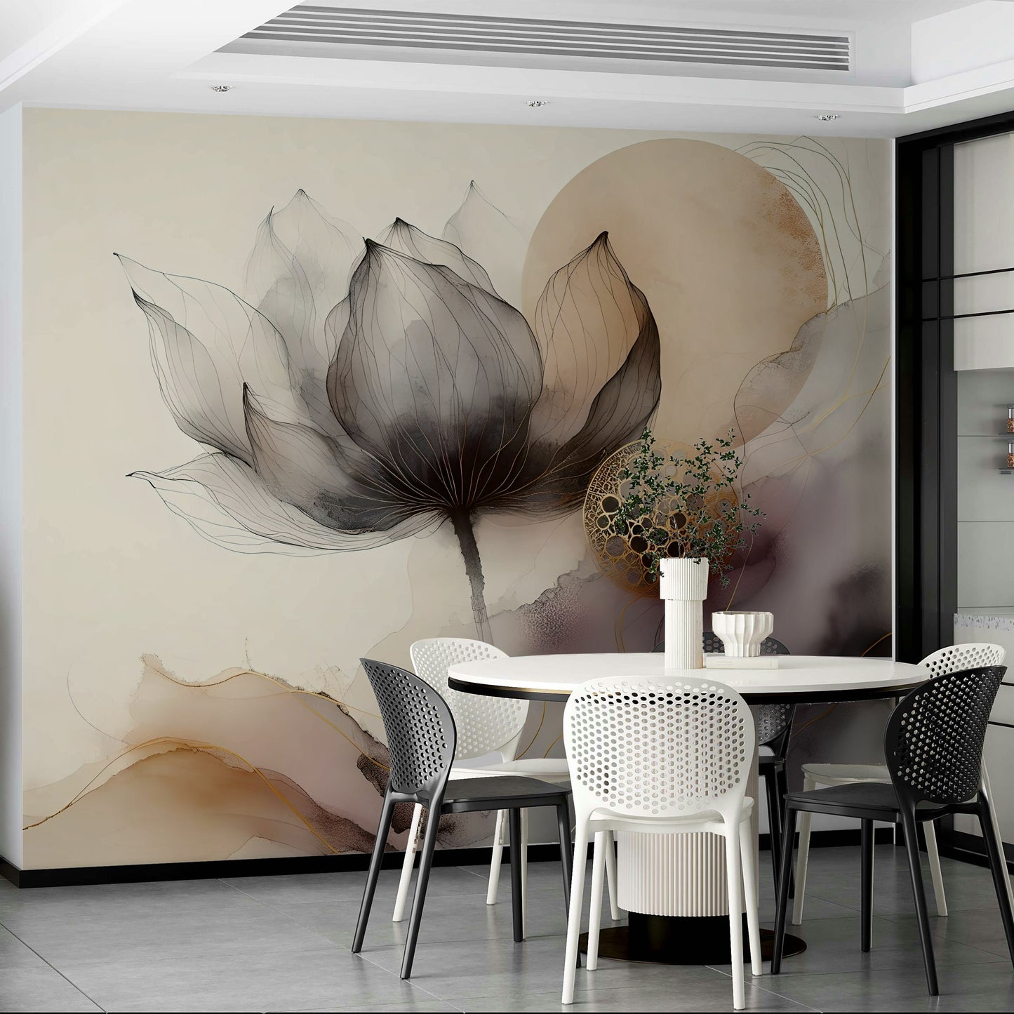 Ink Wash Floral Haze Wall Mural