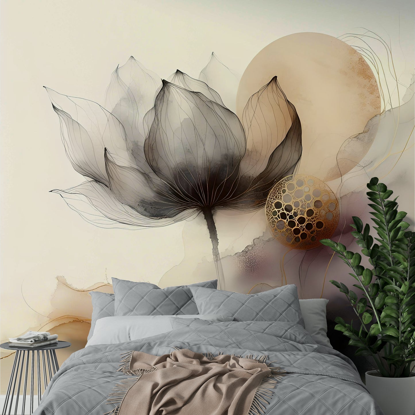 Ink Wash Floral Haze Wall Mural
