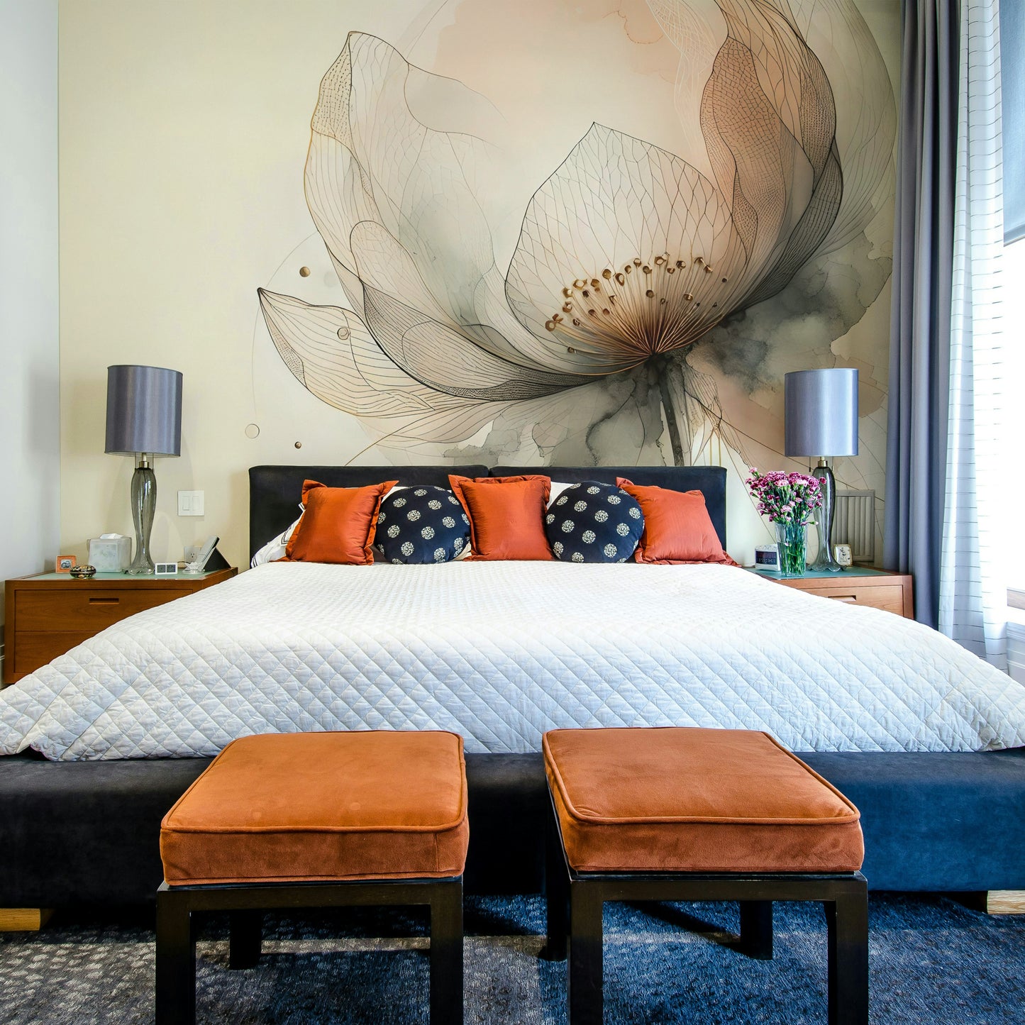 Ink Wash Lotus Dream Wall Mural