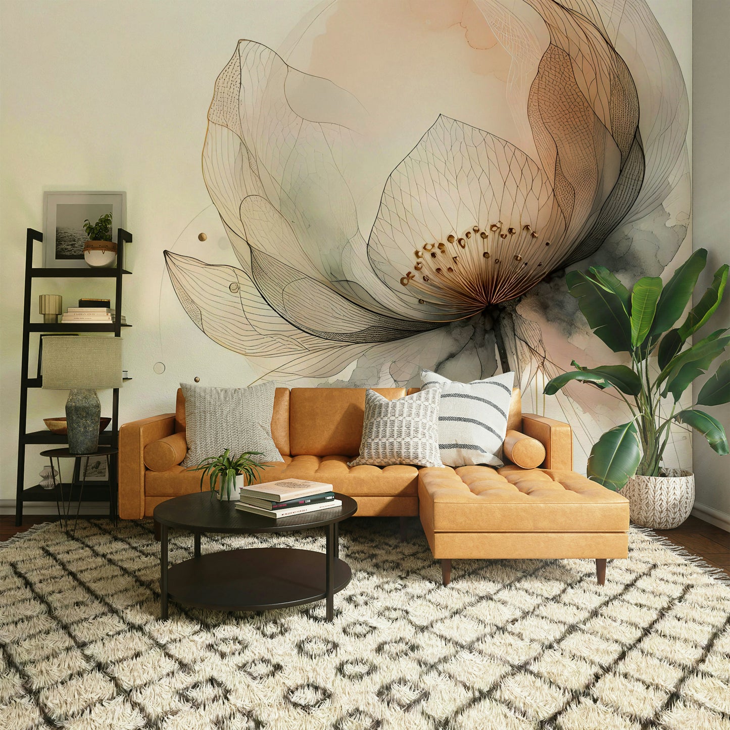 Ink Wash Lotus Dream Wall Mural