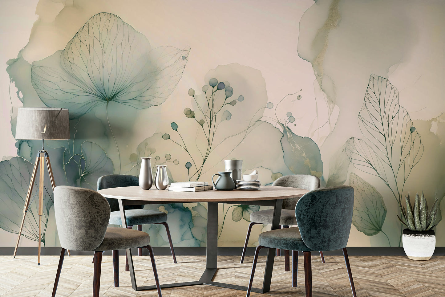 Soft Floral Dreamscape Wall Mural