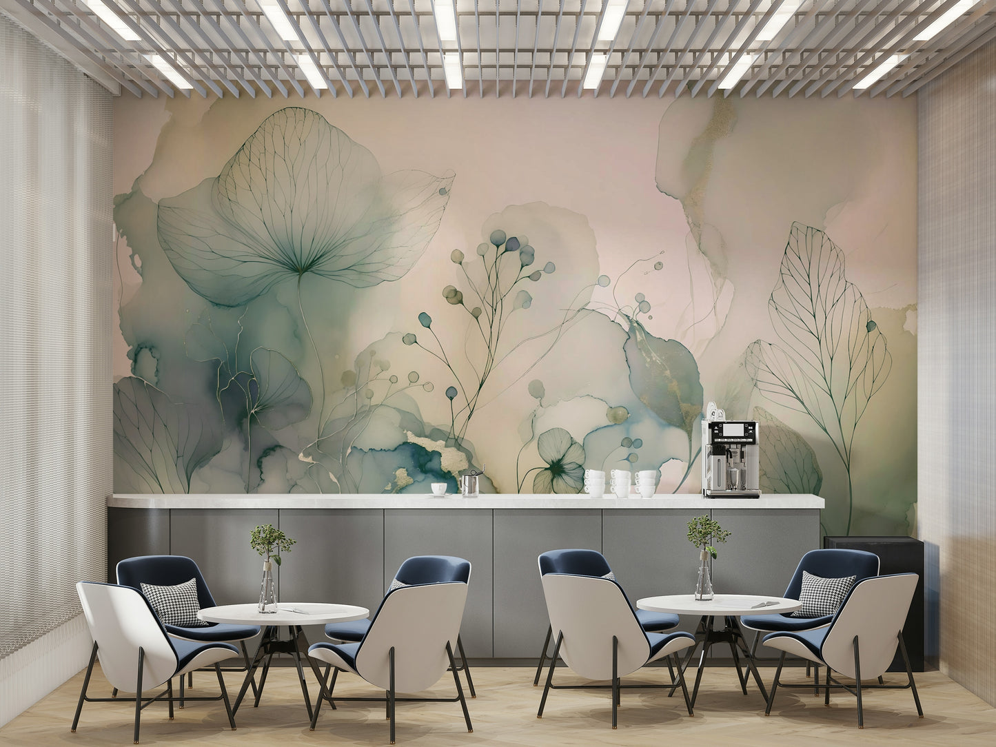 Soft Floral Dreamscape Wall Mural