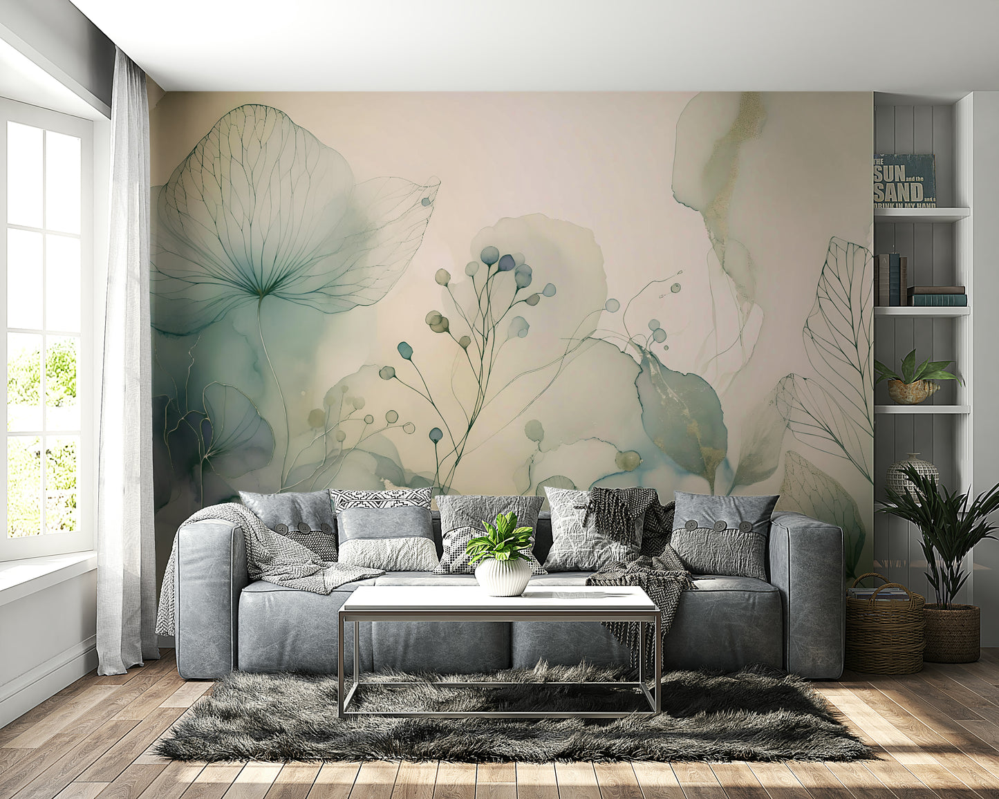 Soft Floral Dreamscape Wall Mural