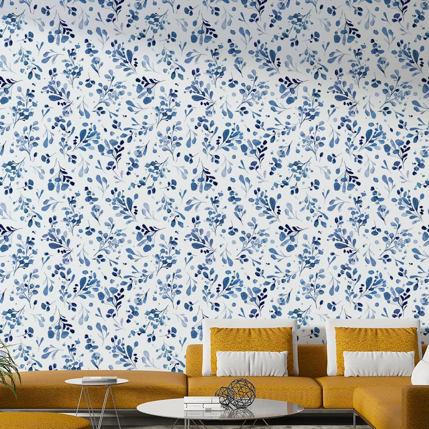 Wild Plants Botanical Nature Relaxing Blue Wallpaper⁠