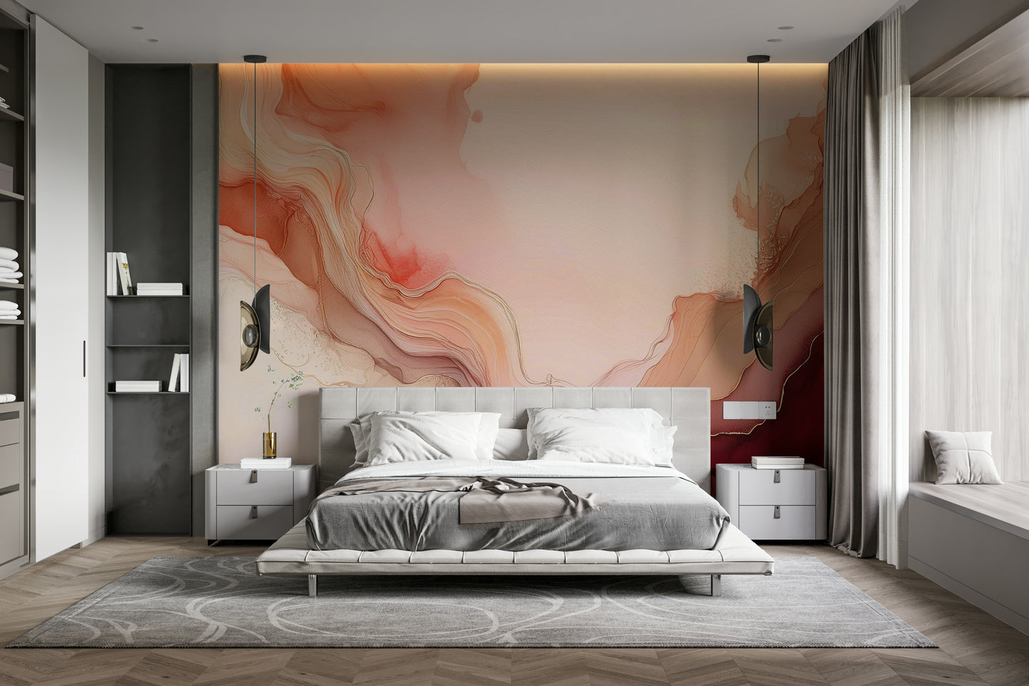 Flowing Coral Dreams Wall Mural
