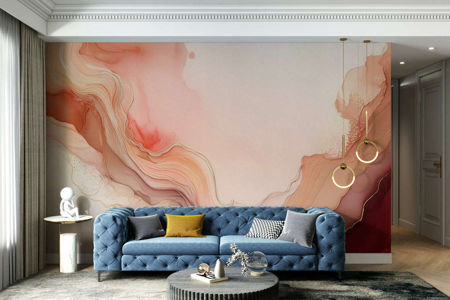 Flowing Coral Dreams Wall Mural