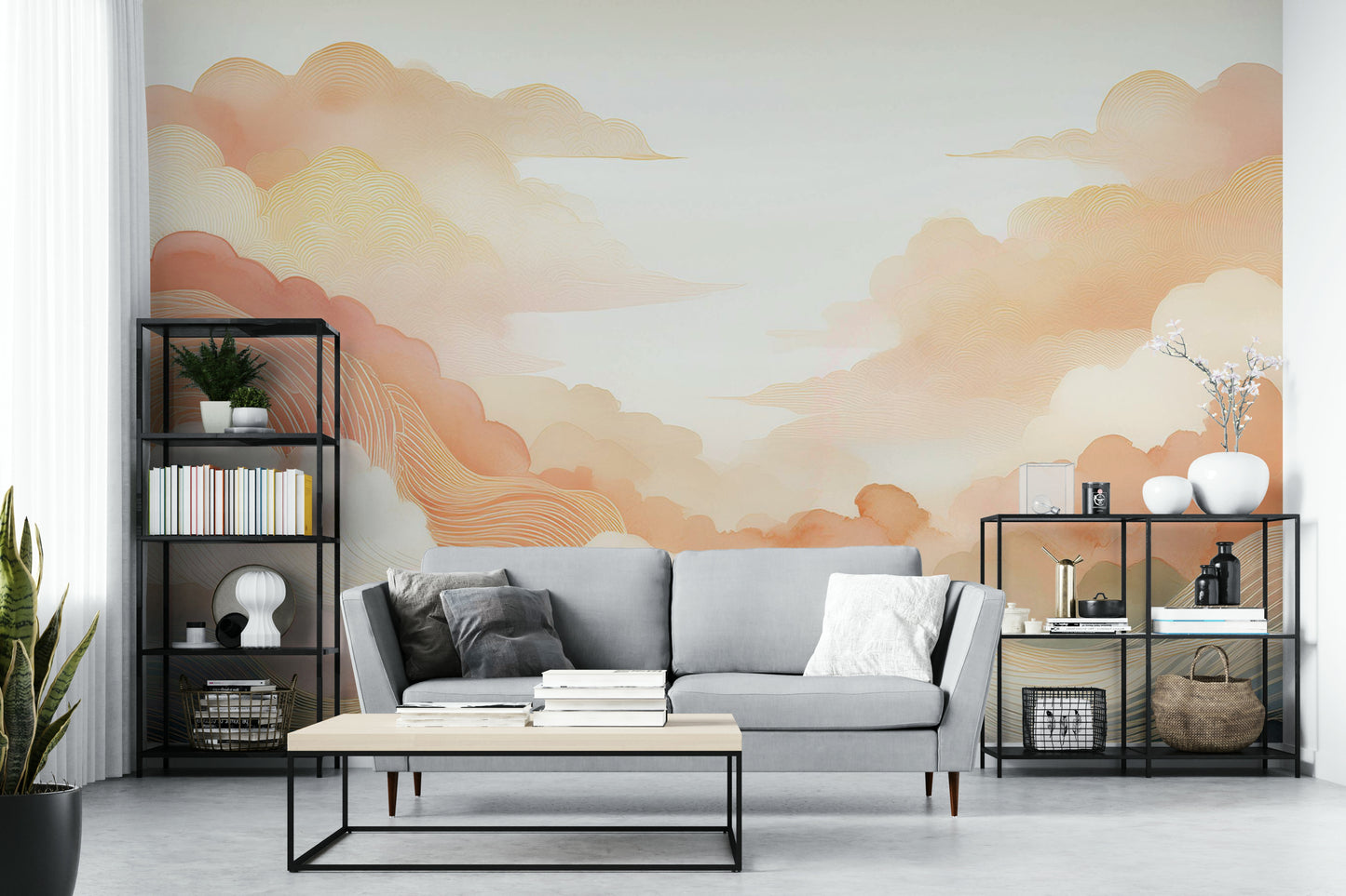 Coral Cloud Art Wall Mural