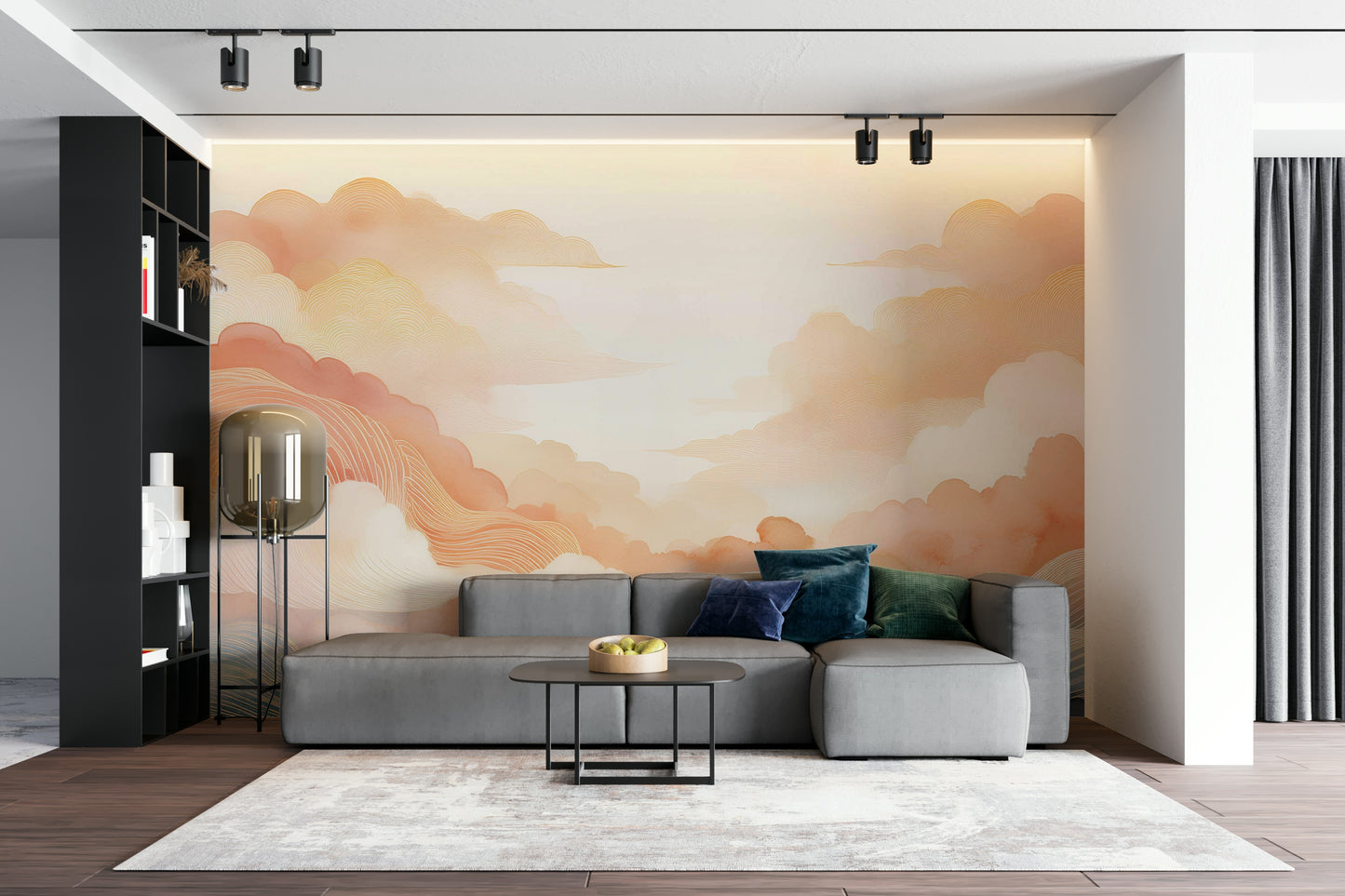 Coral Cloud Art Wall Mural