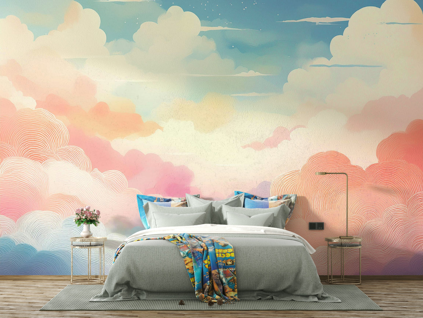 Cotton Candy Clouds Wall Mural