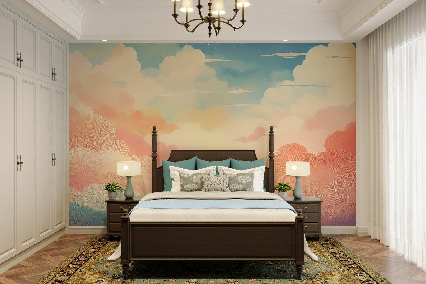 Cotton Candy Clouds Wall Mural