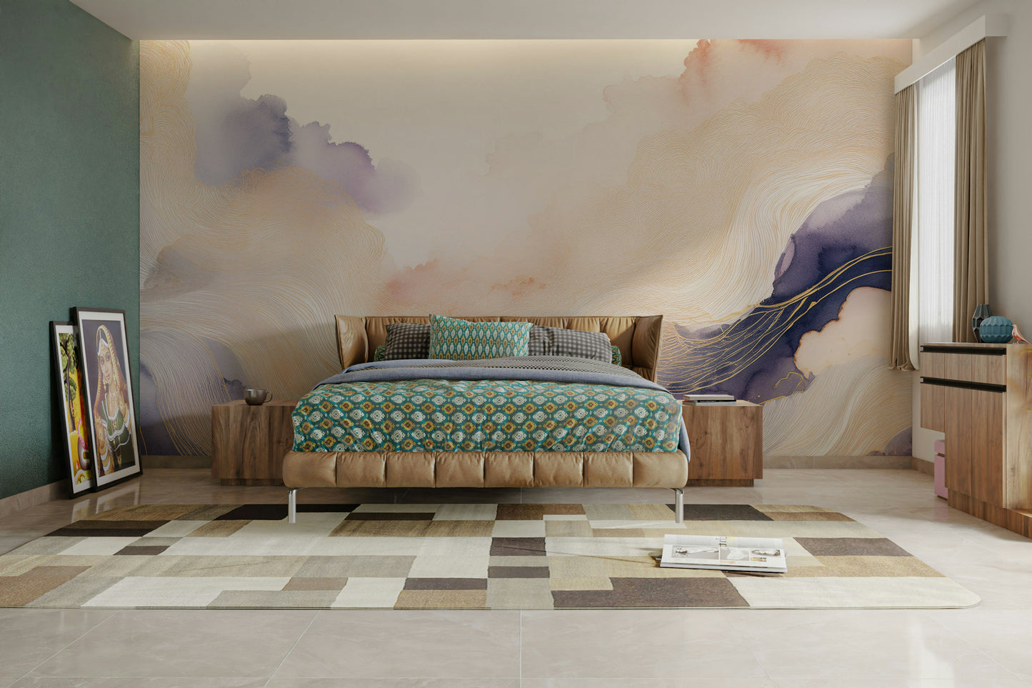 Lavender Cloud Forms Wall Mural