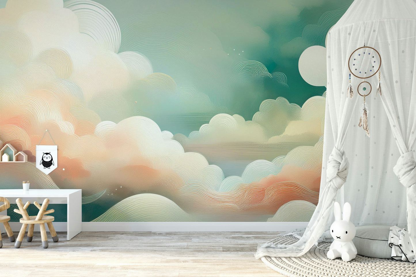 Whimsical Cloud Vista Wall Mural