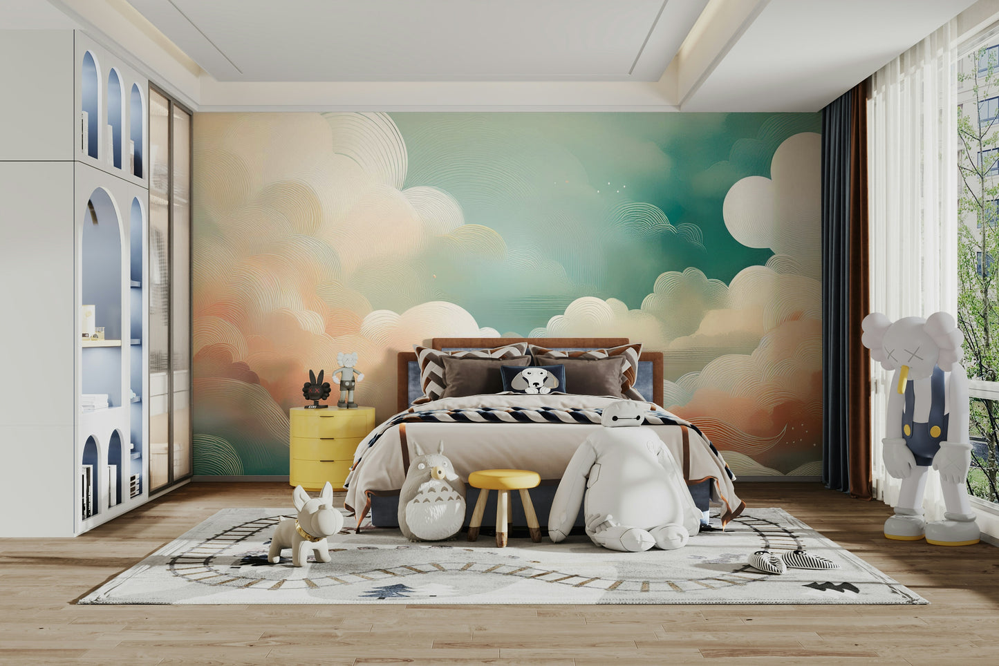 Whimsical Cloud Vista Wall Mural