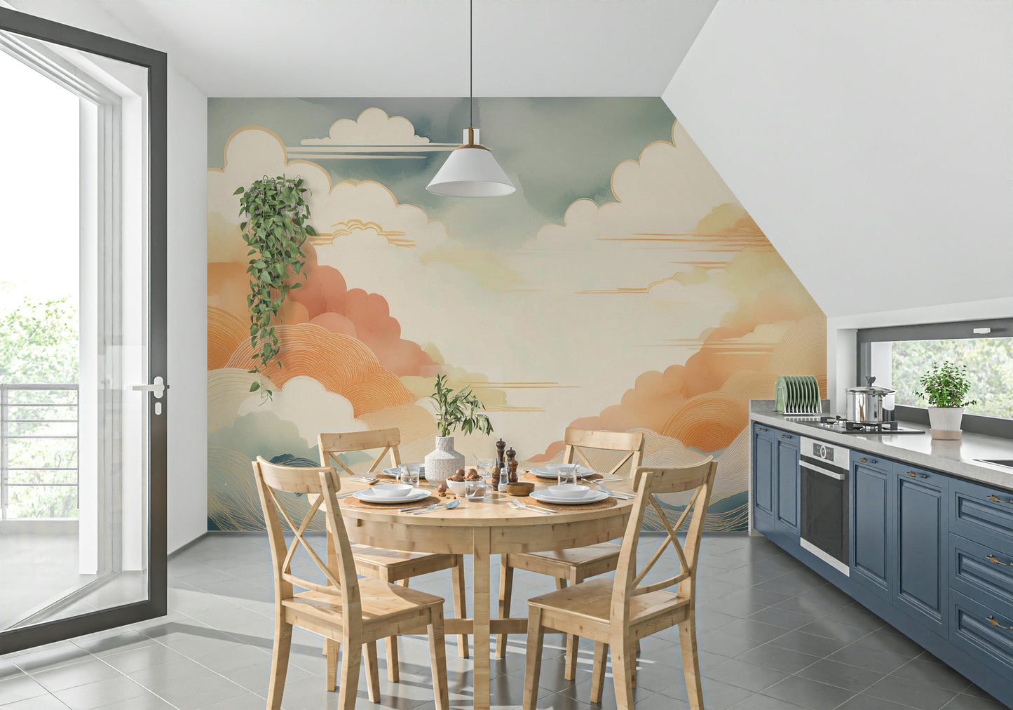 Zen Cloudscape Wall Mural