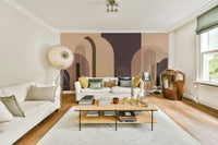 Mid-century inspired arches mural for modern bedrooms

