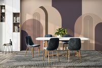 Modern and vintage blend with Mid Century Arches mural

