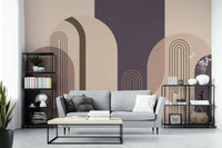 Peel-and-stick Mid Century Arches mural for easy application

