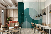 Stylish Modern Teal Arches mural for bedrooms

