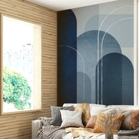 Elegant soft blue linen design wall mural for modern rooms

