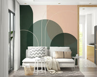 Serene Sage Green Flow 1 wall mural for modern interiors

