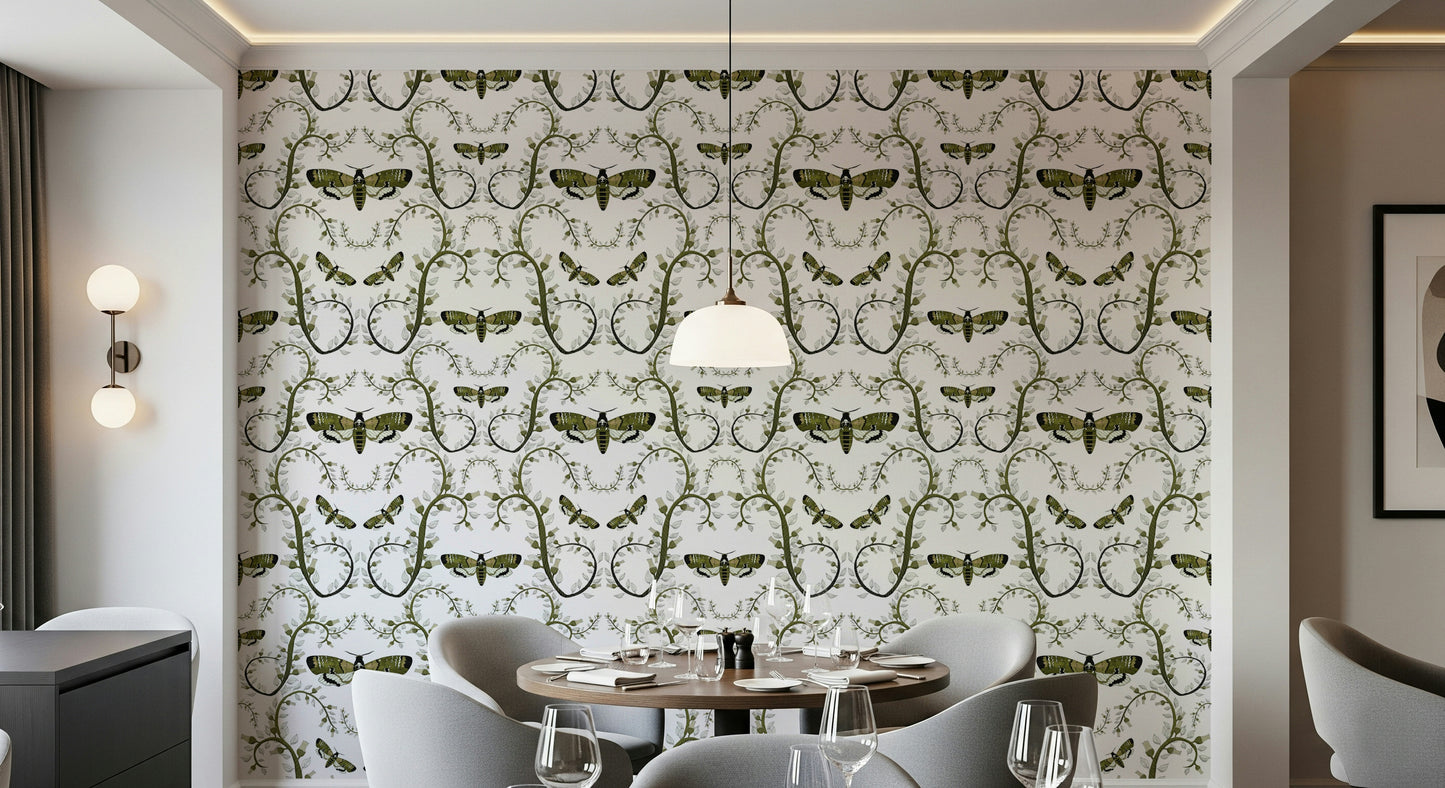 Death's-Head Hawkmoth Garden Wallpaper⁠