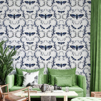 Vintage-style wallpaper with dark floral patterns

