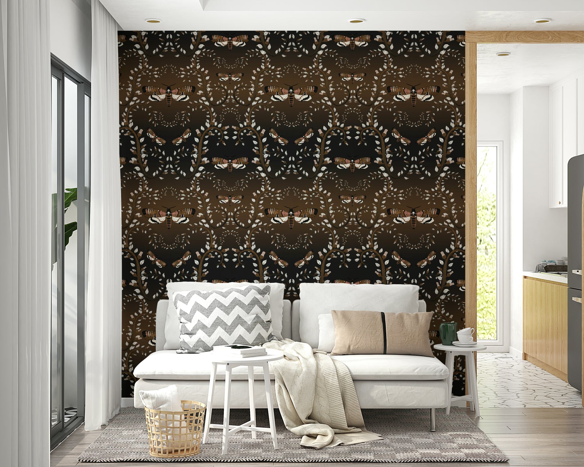 Earthy insect wallpaper with gothic charm

